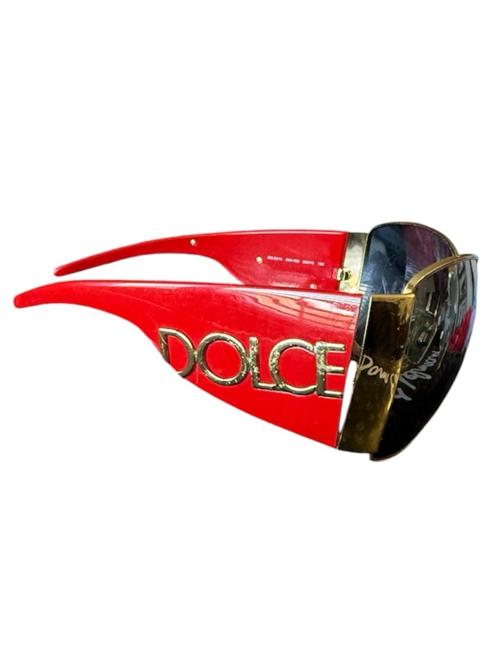 Dolce and Gabbana Y2K red & gold sunglasses vintage - Picture 1 of 7